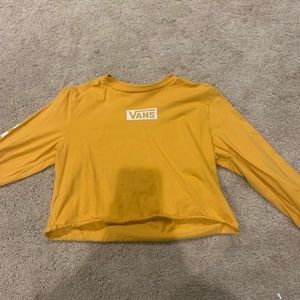 VANS Yellow Cropped Graphic Longsleeve Tee
